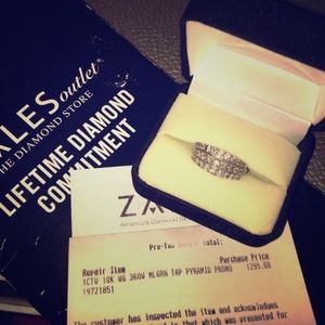 Three Row Diamond Wedding Band from Zales